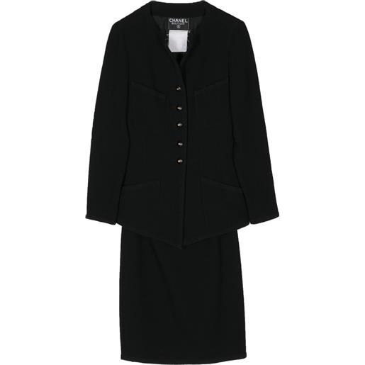 CHANEL Pre-Owned - tailleur con gonna anni '90 - donna - lana/seta - taglia unica - nero