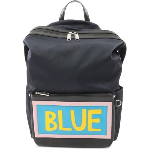 Fendi Pre-Owned - zaino vocabulary blue anni '10 - uomo - nylon/pelle - taglia unica