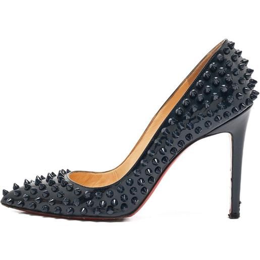 Christian Louboutin Pre-Owned - pumps pigalle 105mm - donna - pelle lucida/pelle/pelle - 39 - nero