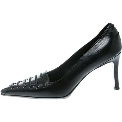 Gucci Pre-Owned - pumps in pelle a punta 80mm - donna - pelle scamosciata/pelle/pelle - 34 - nero