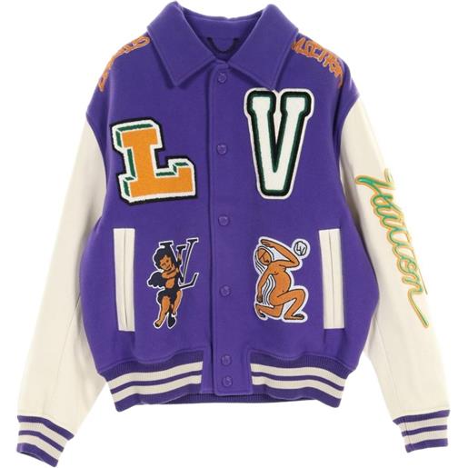 Louis Vuitton Pre-Owned - giacca con applicazioni anni 2010 - uomo - lana - 50 - viola