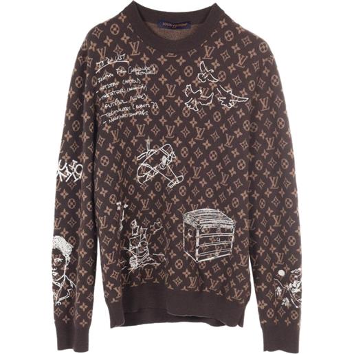 Louis Vuitton Pre-Owned - maglione con monogramma 2010 - uomo - lana - xl - marrone