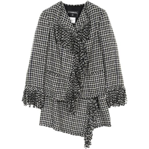 CHANEL Pre-Owned - set giacca e gonna in tweed 1986-1988 - donna - seta/lana/lino/elastam/seta - 36 - nero