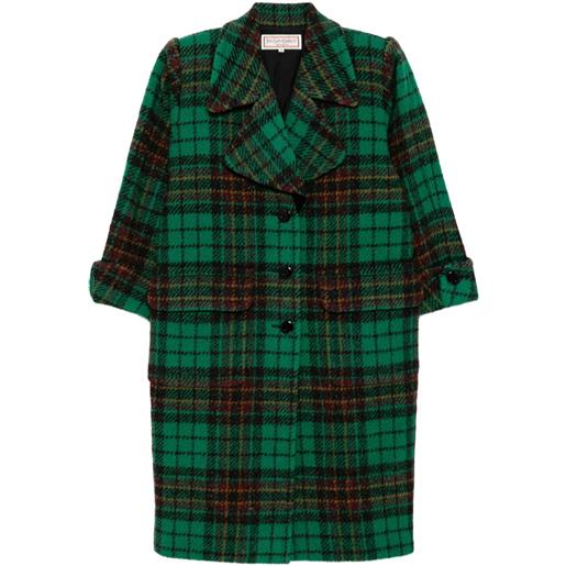 Saint Laurent Pre-Owned - cappotto a quadri 1990-2000 - donna - lana - taglia unica - verde