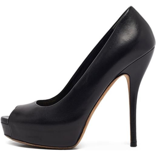 Gucci Pre-Owned - pumps con tacco - donna - pelle/pelle/pelle - 37 - nero