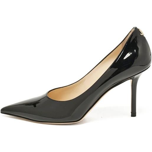 Jimmy Choo Pre-Owned - pumps verniciate 90mm - donna - pelle/pelle lucida/pelle - 37 - nero