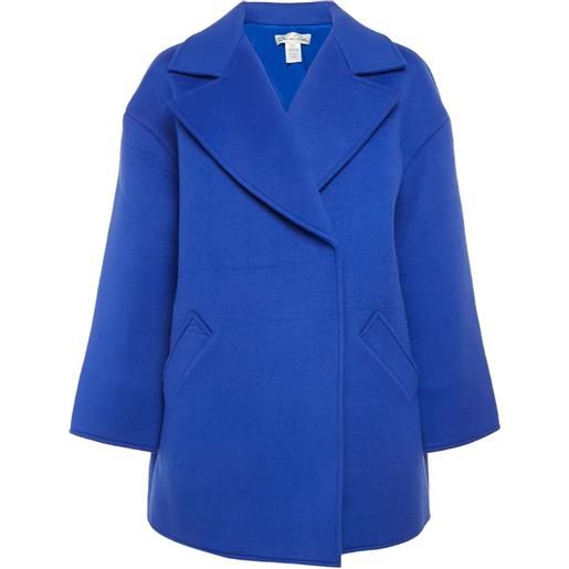 Oscar de la Renta Pre-Owned - cappotto monopetto - donna - cashmere/lana vergine/cotone/poliuretano/seta - m - blu