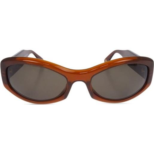 CHANEL Pre-Owned - occhiali da sole ovali 1990-2000 - donna - acrilico - taglia unica - marrone