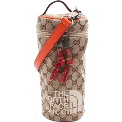 Gucci Pre-Owned - × the north face borsa a mano gg in tela anni 2010 - uomo - tela/pelle - taglia unica - toni neutri