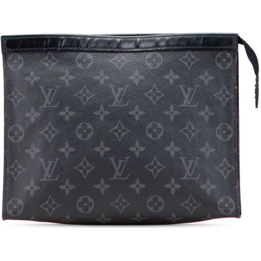 Louis Vuitton Pre-Owned - clutch eclipse pochette voyage mm con monogramma 2016 - uomo - tela - taglia unica - nero
