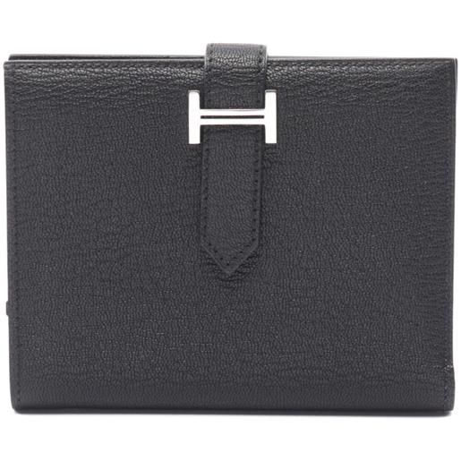 Hermès Pre-Owned - portafoglio bearn 2021 - donna - pelle di capra - taglia unica - nero