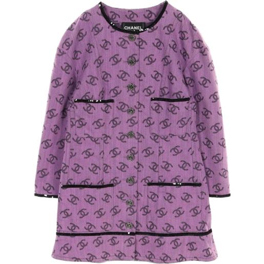CHANEL Pre-Owned - giacca con motivo cc 1986-1988 - donna - cotone/seta - 36 - viola