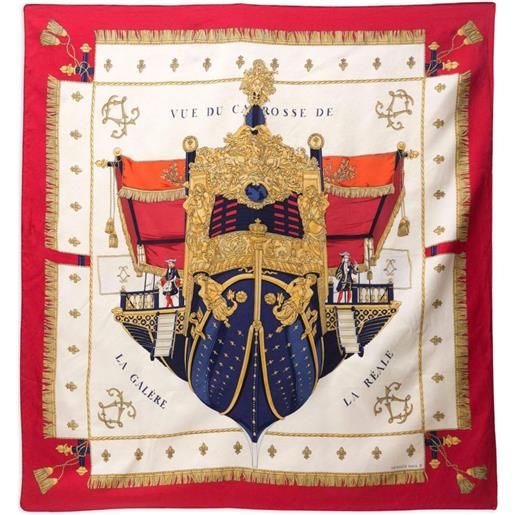 Hermès Pre-Owned - foulard vue du carrosse la galère la réale 1992 - unisex - seta - taglia unica - rosso