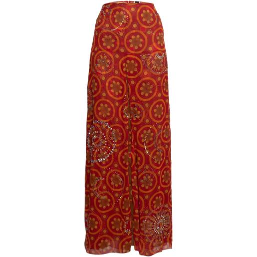 Gianfranco Ferré Pre-Owned - gonna lunga con stampa - donna - seta/seta - l - rosso