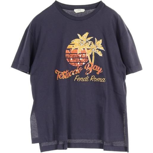 Fendi Pre-Owned - t-shirt pop tour anni 2000 - donna - vetro/poliestere/cotone - m - blu