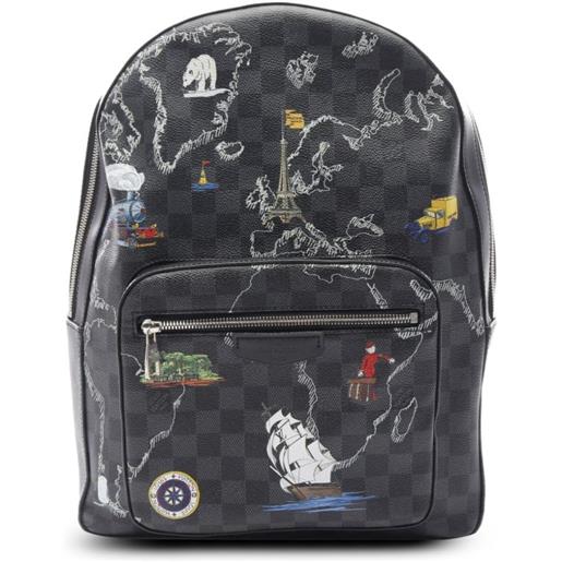 Louis Vuitton Pre-Owned - zaino josh graphite map damier in pelle 2019 - uomo - pvc - taglia unica - nero