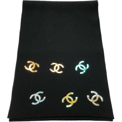 CHANEL Pre-Owned - sciarpa coco mark con logo cc 2010 - donna - poliammide/poliuretano/cashmere - taglia unica - nero