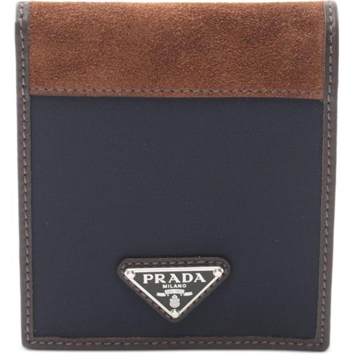 Prada Pre-Owned - portafoglio con inserti in pelle scamosciata anni 2020 - uomo - nylon - taglia unica - blu