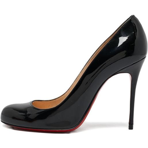 Christian Louboutin Pre-Owned - pumps in pelle con tacco 120mm - donna - pelle/pelle/pelle lucida - 36.5 - nero