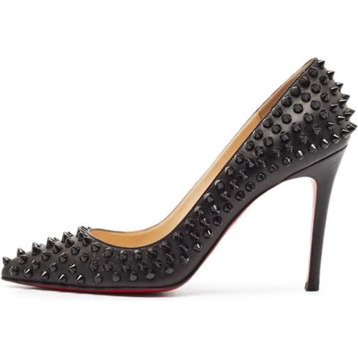 Christian Louboutin Pre-Owned - pumps con borchie 100mm - donna - pelle di vitello/pelle di vitello/pelle di vitello - 37.5 - nero