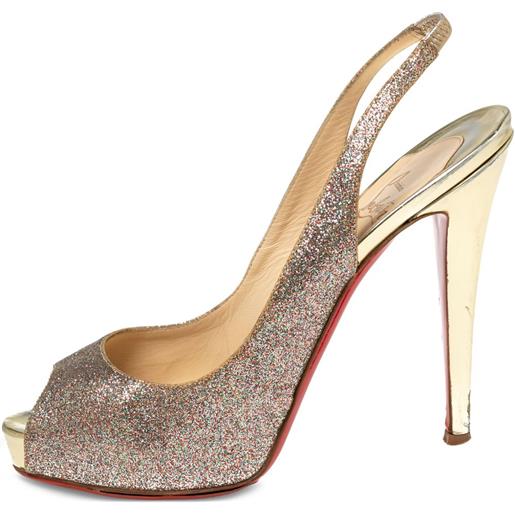 Christian Louboutin Pre-Owned - pumps con glitter 125mm - donna - pelle di vitello/pelle di vitello/pelle di vitello/glitter - 39 - oro