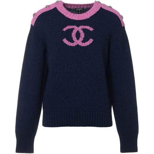 CHANEL Pre-Owned - maglione in cashmere 2022-2023 - donna - cashmere/cashmere - 36 - blu