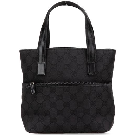 Gucci Pre-Owned - borsa a mano in tela gg 2000-2015 - donna - tela/pelle di vitello - taglia unica - nero