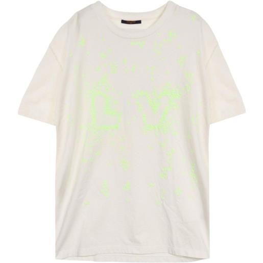 Louis Vuitton Pre-Owned - t-shirt con ricamo lv spread 2000 - uomo - cotone - xxxxl - toni neutri