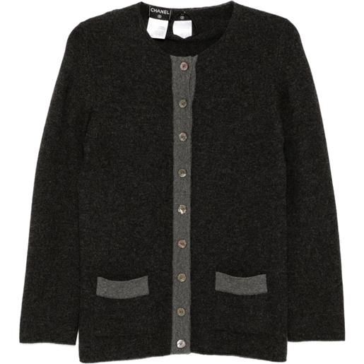 CHANEL Pre-Owned - set con top a maniche corte e cardigan 1998 - donna - cashmere - 38 - grigio
