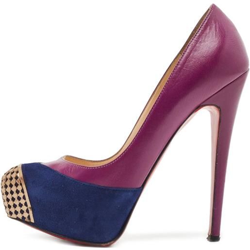 Christian Louboutin Pre-Owned - pumps maggie 140mm - donna - pelle/pelle/pelle scamosciata/pelle - 36.5 - viola