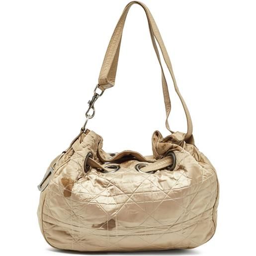 Christian Dior Pre-Owned - borsa a spalla con coulisse - donna - tessuto/pelle - taglia unica - oro
