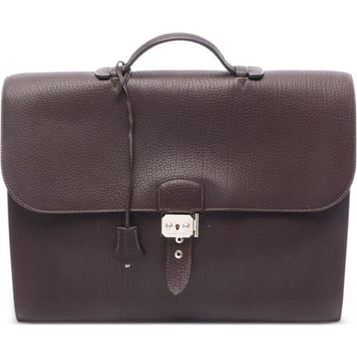 Hermès Pre-Owned - portadocumenti sac adépeche 2007 - uomo - pelle di vitello - taglia unica - marrone