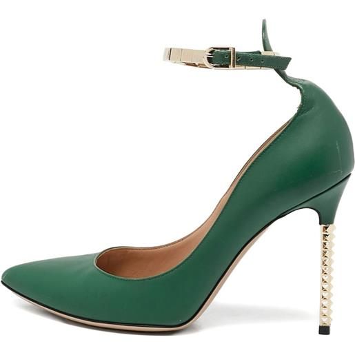 Valentino Garavani Pre-Owned - pumps con borchie 100mm - donna - pelle/pelle/pelle - 36 - verde
