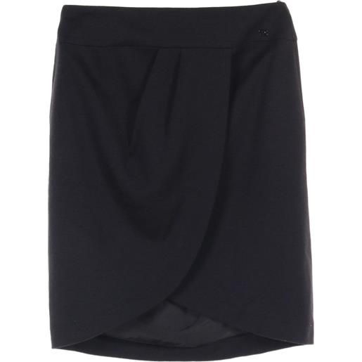 CHANEL Pre-Owned - gonna in lana 1986-1988 - donna - lana/seta - 40 - nero