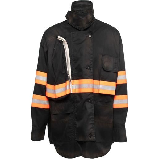 Calvin Klein - giacca con righe riflettenti pre-owned - uomo - cotone - m - nero