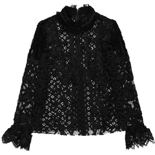 Anna Sui Vintage - blusa con ricamo pre-owned - donna - poliestere/nylon/rayon/poliestere - m - nero