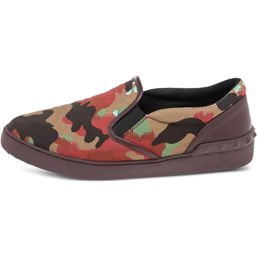 Valentino Garavani Pre-Owned - sneakers con stampa camouflage - uomo - tela/gomma/tessuto/pelle - 40 - rosso