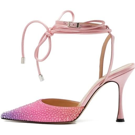 MACH & MACH - pumps in raso con strass 100mm - donna - pelle di vitello/seta/pelle di vitello - 39 - rosa