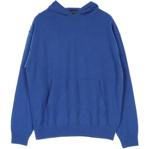 Louis Vuitton Pre-Owned - felpa in maglia con cappuccio anni 2010 - donna - seta/cashmere/poliammide - xs - blu