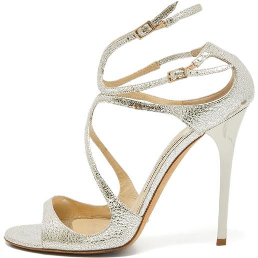 Jimmy Choo Pre-Owned - sandali in pelle 130mm - donna - pelle di vitello/pelle metallizzata/pelle di vitello - 40 - argento