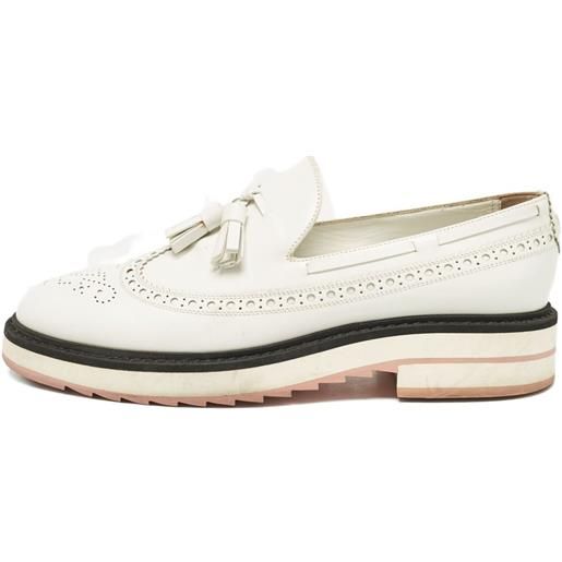 Louis Vuitton Pre-Owned - mocassini con nappa - donna - pelle di vitello/gomma/pelle di vitello - 37.5 - bianco