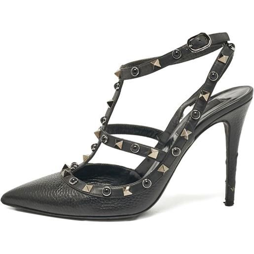 Valentino Garavani Pre-Owned - pumps rockstud in pelle 110mm - donna - gomma/pelle/pelle/pelle - 39 - nero