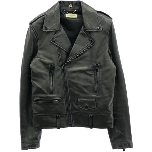 Saint Laurent Pre-Owned - giacca 2015 - donna - pelle di agnello - 44 - nero