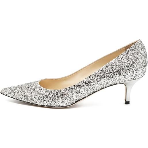 Jimmy Choo Pre-Owned - pumps romy con glitter 60mm - donna - pelle/glitter/pelle - 40 - argento