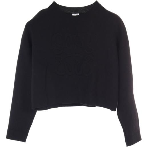 Loewe Pre-Owned - top anagram anni 2010 - donna - poliammide/lana - xs - nero