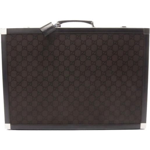 Gucci Pre-Owned - valigia con motivo gg anni 2010 - donna - tela/pelle - taglia unica - marrone