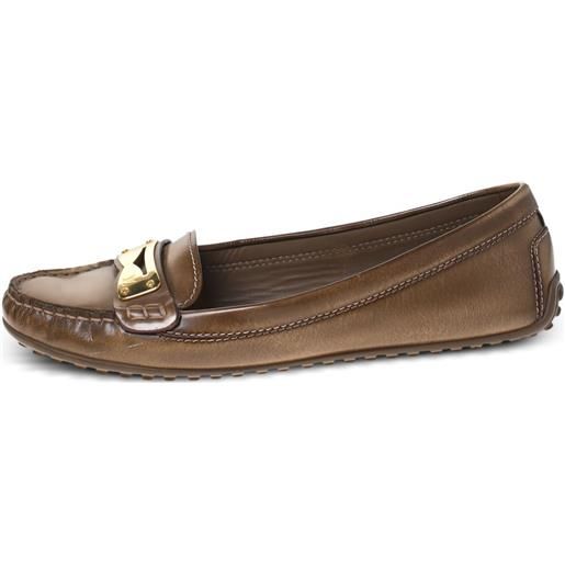 Louis Vuitton Pre-Owned - mocassini in pelle - donna - gomma/pelle/pelle - 38 - marrone