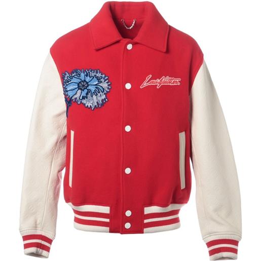 Louis Vuitton Pre-Owned - x yayoi kusama giacca con ricamo a fiori 2023 - unisex - lana/cupro - taglia unica - rosso