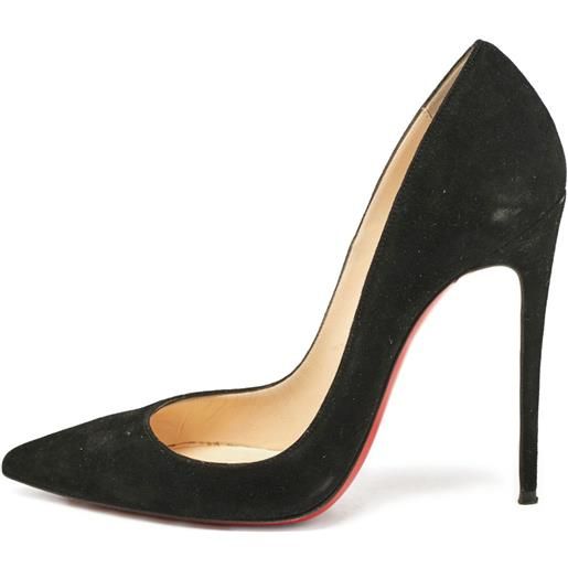 Christian Louboutin Pre-Owned - pumps so kate 120mm - donna - pelle scamosciata di vitello/pelle di vitello/pelle di vitello - 35.5 - nero