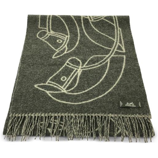 Hermès Pre-Owned - sciarpa entrelac eskettle anni 2010 - unisex - cashmere - taglia unica - grigio